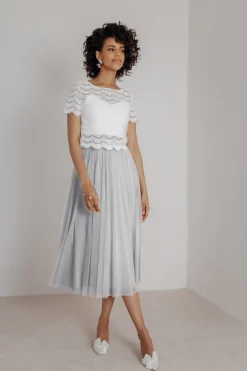Showroom Only: Tüllrock in Grau – Maris Midi Selected<noni Clearance