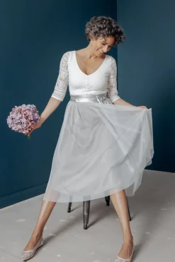 Showroom Only: Tüllrock in Grau – Maris Midi Selected<noni Clearance