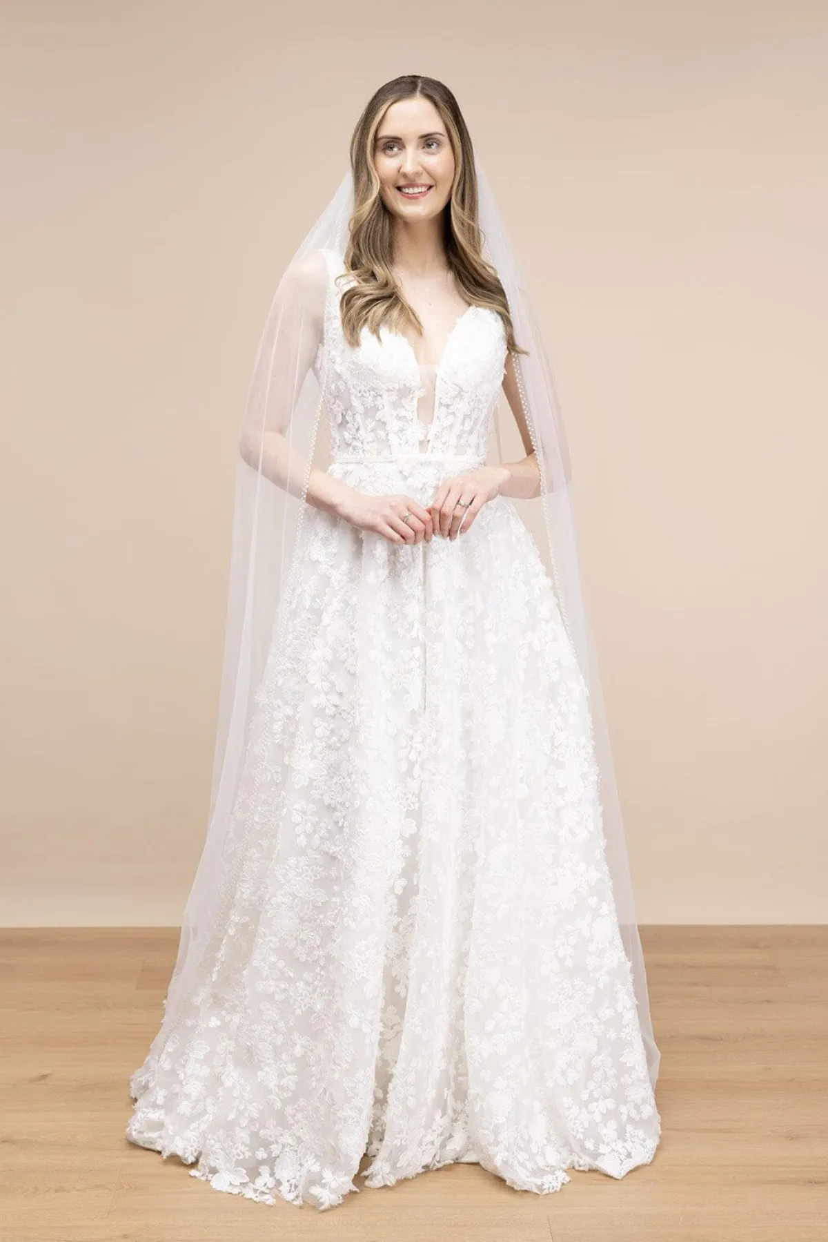 Softtüll-Schleier mit Perlenborte | The<Perfect Bridal Company Discount