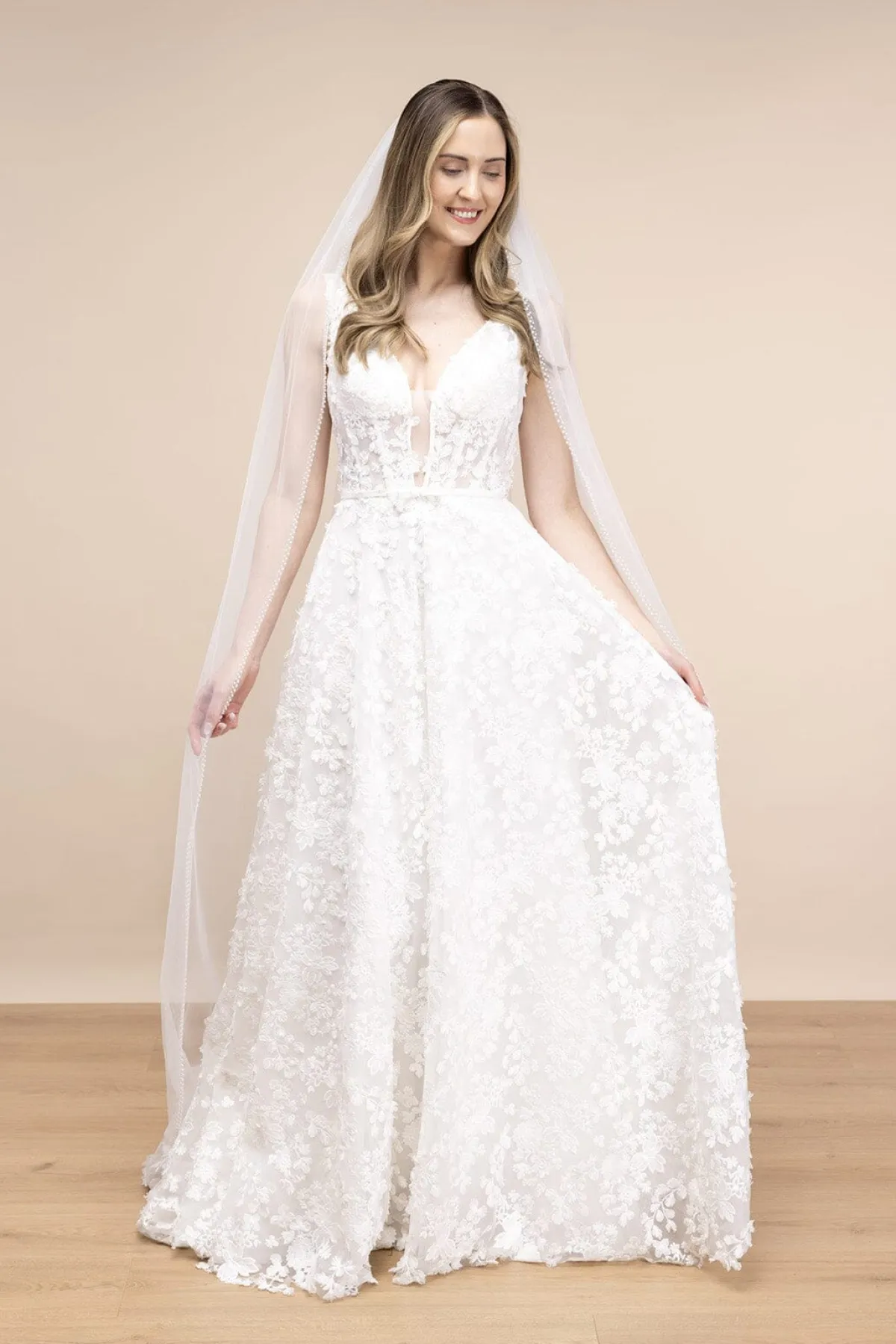 Softtüll-Schleier mit Perlenborte | The<Perfect Bridal Company Discount