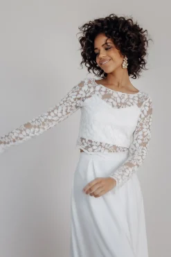 Spitzentop aus Botanik-Spitze für die Hochzeit – Norine<noni Sale