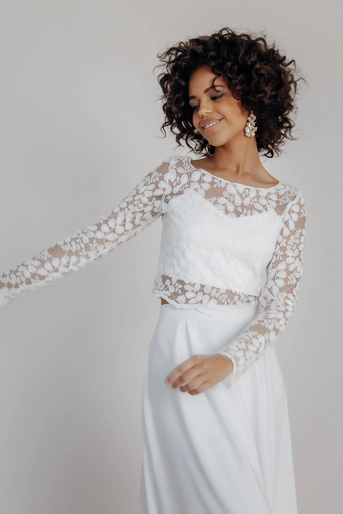Spitzentop aus Botanik-Spitze für die Hochzeit – Norine<noni Sale