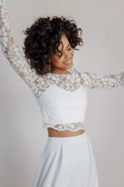Spitzentop aus Botanik-Spitze für die Hochzeit – Norine<noni Sale