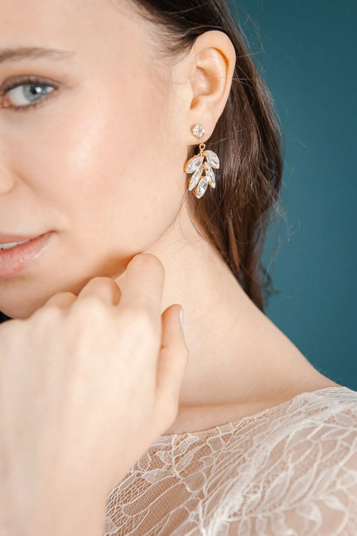 Strass-Ohrstecker für die Hochzeit<La Chia Online