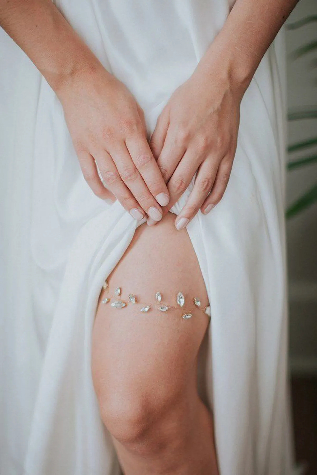 Strumpfband im Boho Glam Stil mit Strasskristallen – Tempête<Davie & Chiyo Clearance