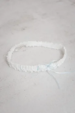 Strumpfband mit blauer Schleife und kleinem Strass-Stein<Poirier Discount