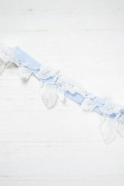 Strumpfband mit "Etwas Blauem" im Botanik Stil – Tempête<Davie & Chiyo
