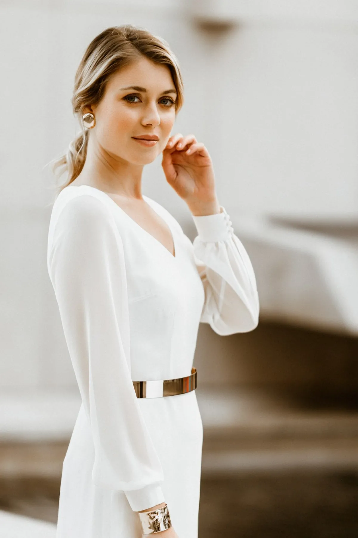 Stylisher Brautgürtel aus goldfarbenem Metall<forever & eva Best