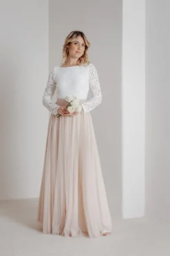 Tüllrock aus fließendem Softtüll in Blush - India<noni Sale