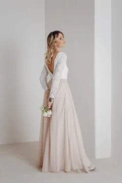Tüllrock aus fließendem Softtüll in Blush - India<noni Sale