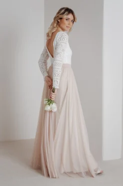 Tüllrock aus fließendem Softtüll in Blush - India<noni Sale