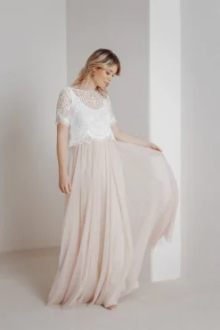 Tüllrock aus fließendem Softtüll in Blush - India<noni Sale