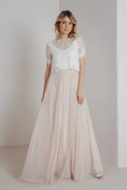 Tüllrock aus fließendem Softtüll in Blush - India<noni Sale