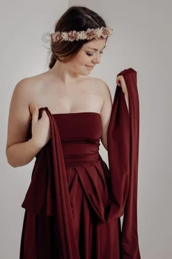 Tube-Top in Weinrot – Long Jersey Bandeau Bordeaux<twobirds Best