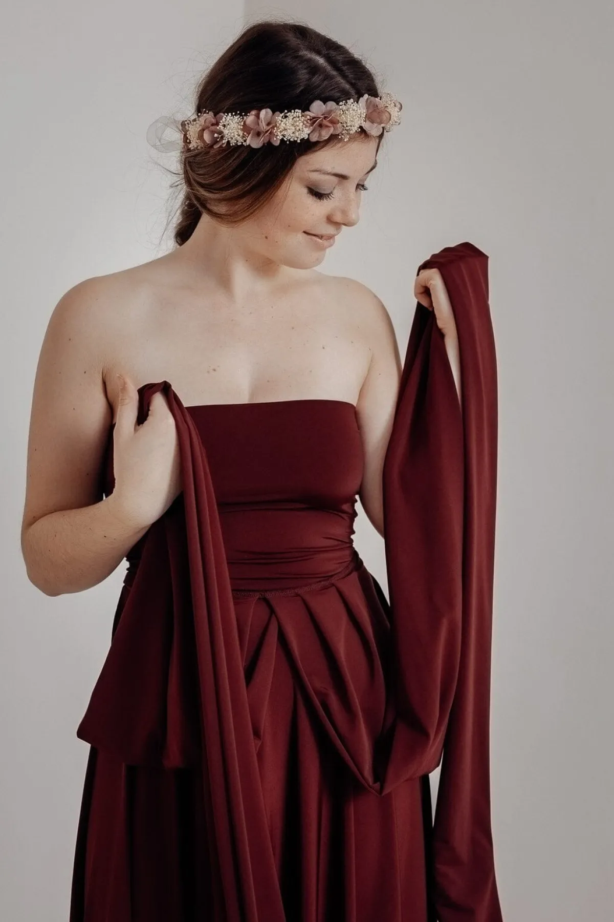 Tube-Top in Weinrot – Long Jersey Bandeau Bordeaux<twobirds Best