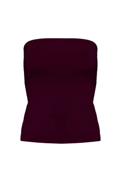 Tube-Top in Weinrot – Long Jersey Bandeau Bordeaux<twobirds Best