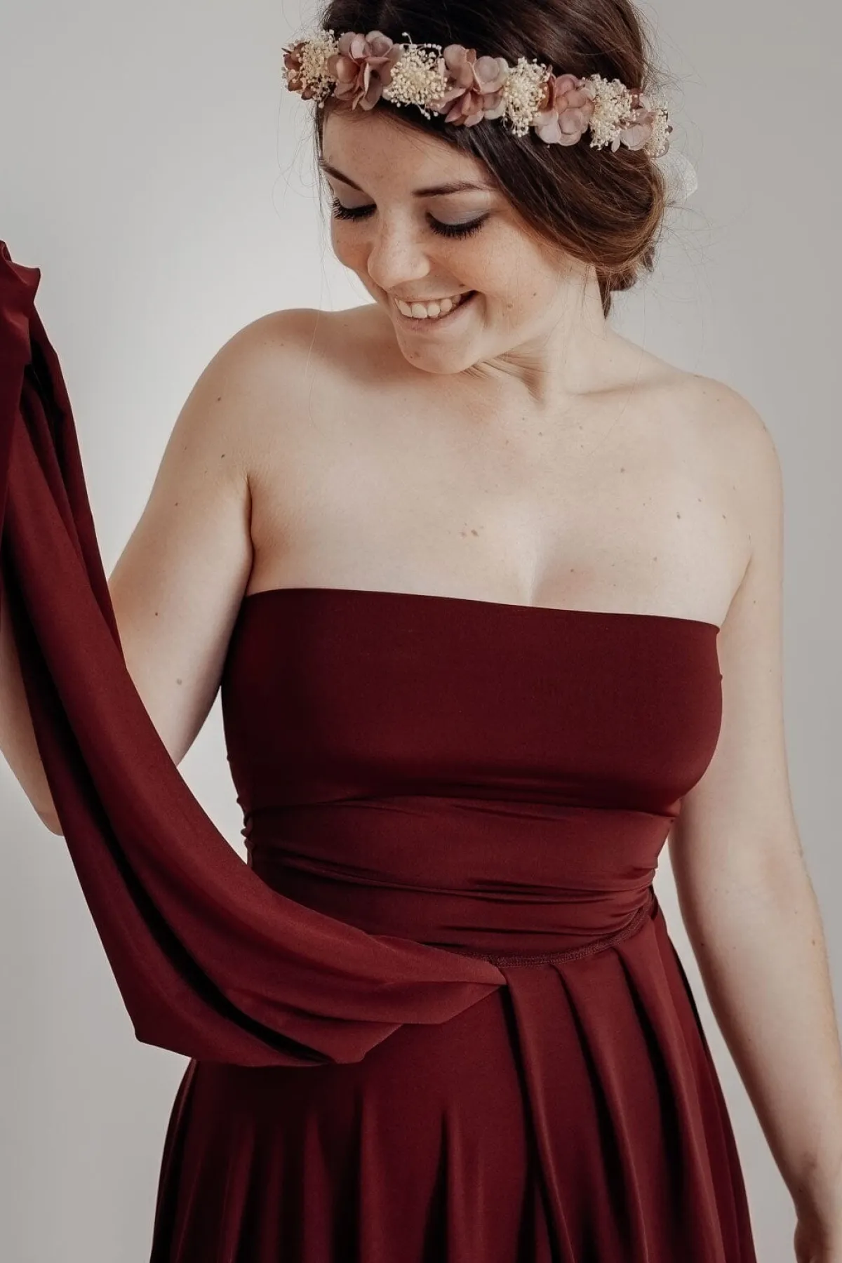 Tube-Top in Weinrot – Long Jersey Bandeau Bordeaux<twobirds Best