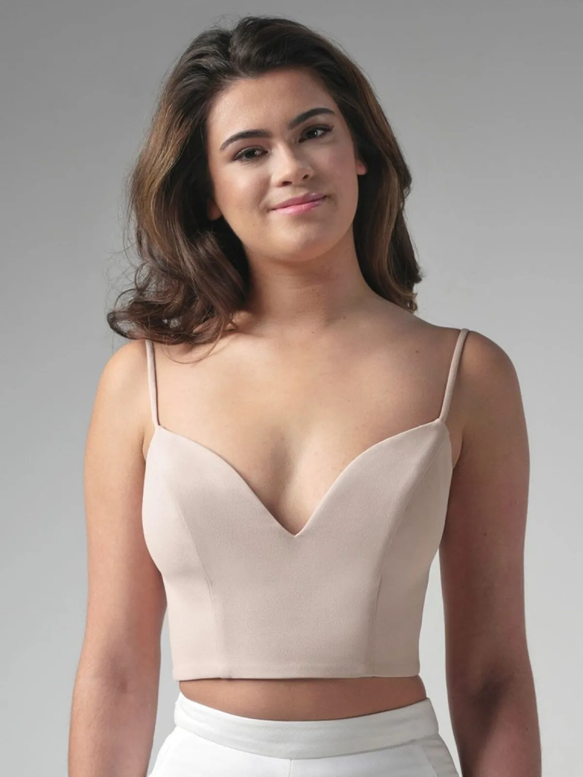Unterziehtop in Beige mit tiefem Dekolleté<Poirier Sale