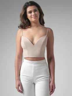 Unterziehtop in Beige mit tiefem Dekolleté<Poirier Sale