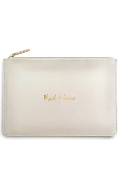 Vegane Clutch mit goldenem Schriftzug "Maid of honour" –<Katie Loxton Hot