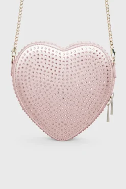 Verzierte Tasche – Big Heart Bag Crystal Rosé Silk |<Weat Best