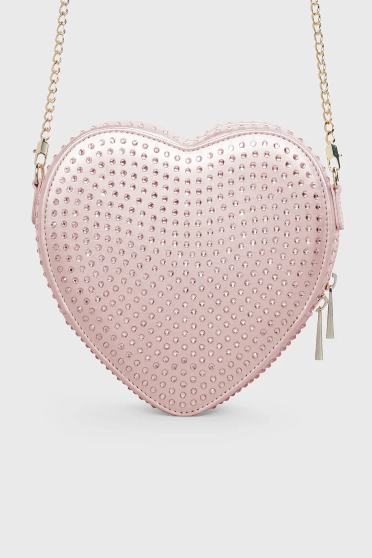 Verzierte Tasche – Big Heart Bag Crystal Rosé Silk |<Weat Best