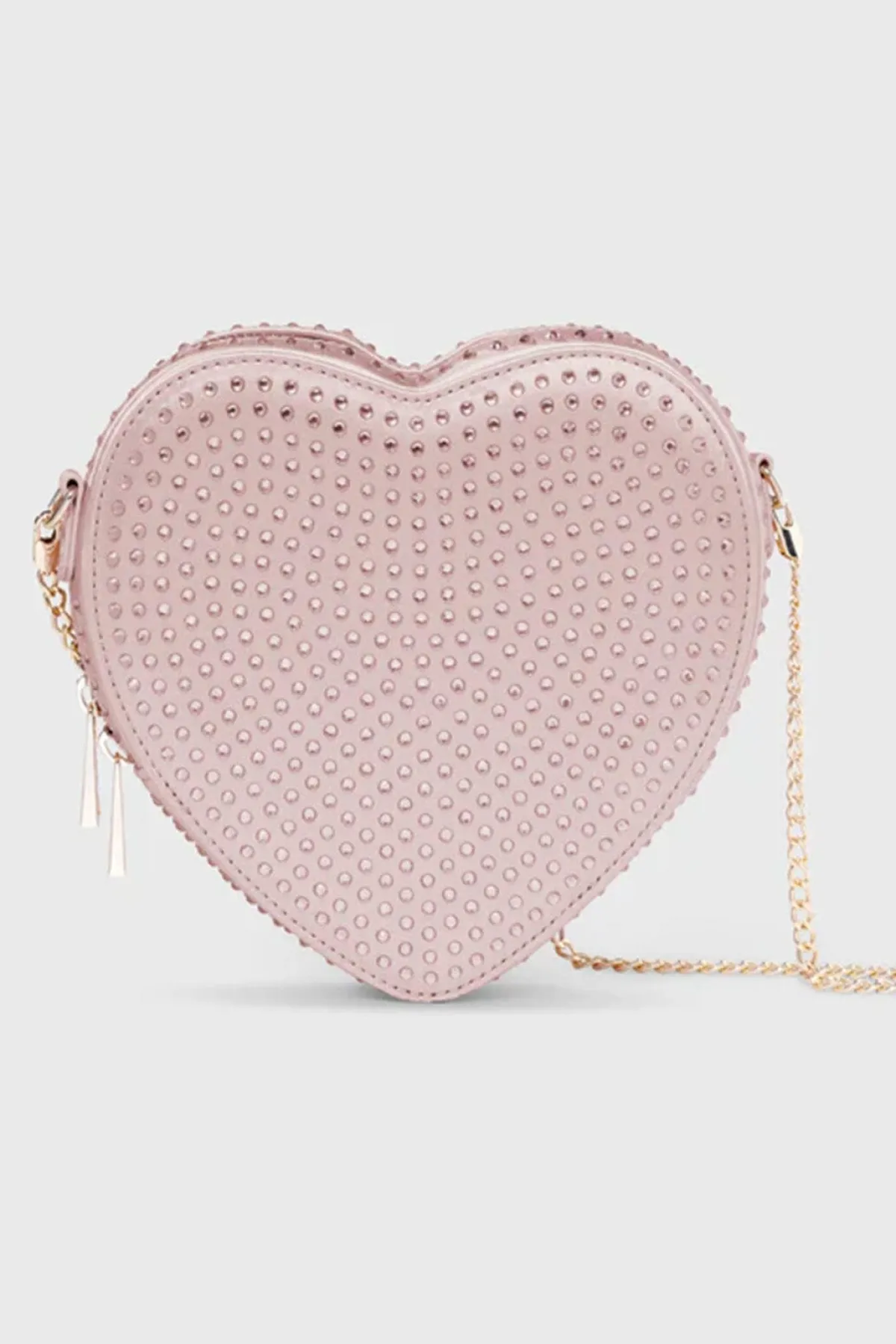 Verzierte Tasche – Big Heart Bag Crystal Rosé Silk |<Weat Best