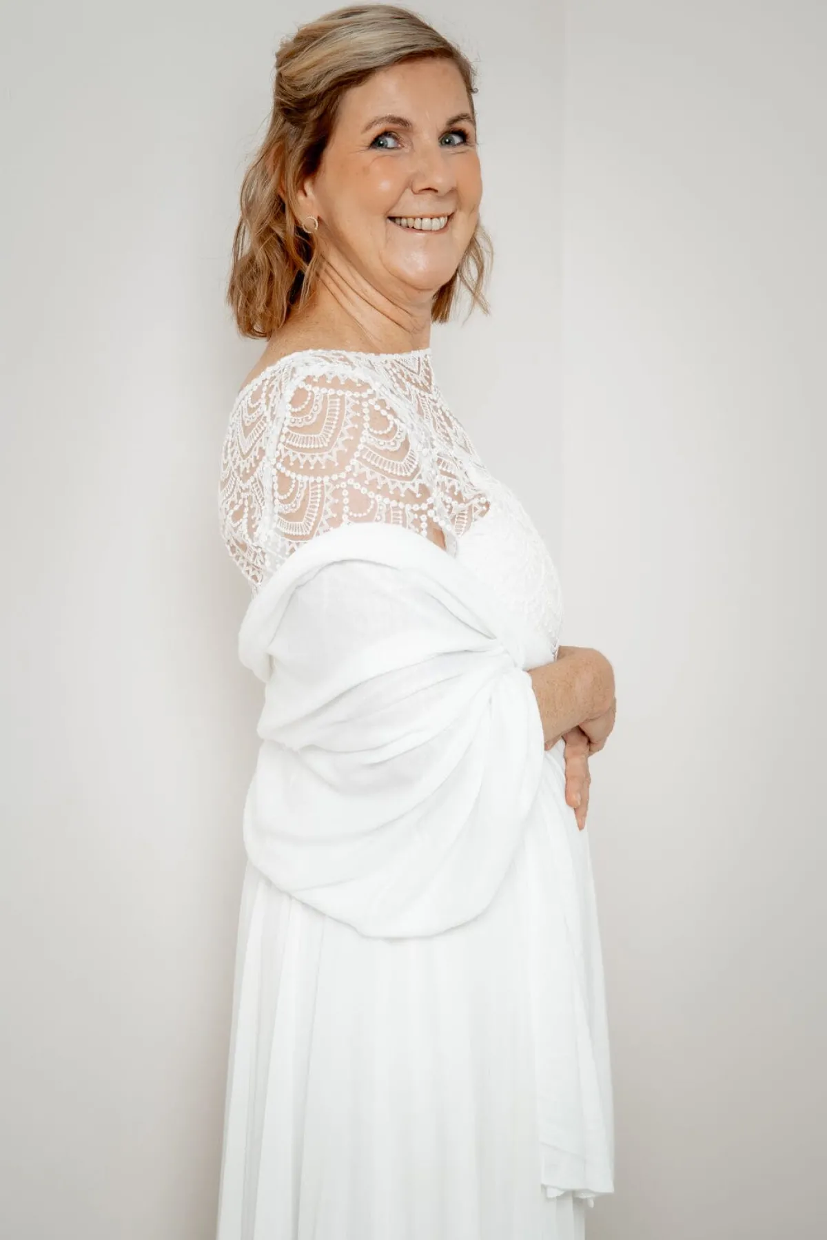 Weiche Braut Stola in Ivory<Poirier Discount