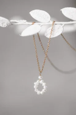 Zarte Braut Halskette mit rundem Perlen Anhänger – Circle Of Love<Juvelan Discount