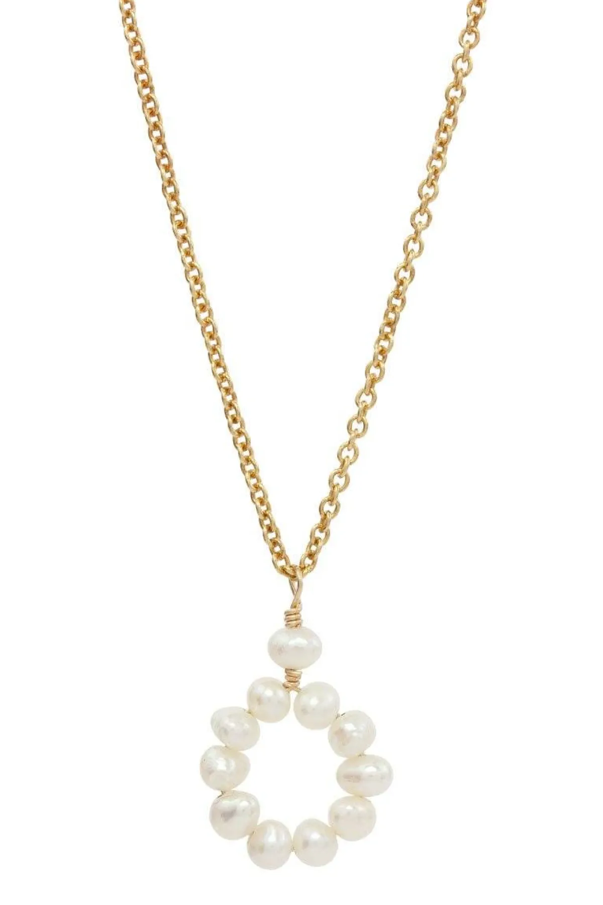 Zarte Braut Halskette mit rundem Perlen Anhänger – Circle Of Love<Juvelan Discount