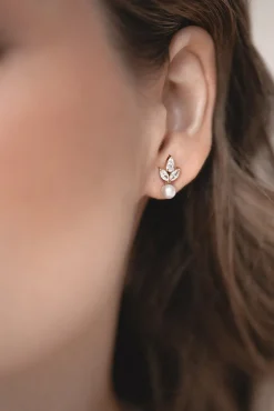 Zierliche Braut Ohrstecker mit Kristallen und Perlen - Simply Delightful<Juvelan Online