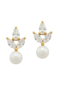 Zierliche Braut Ohrstecker mit Kristallen und Perlen - Simply Delightful<Juvelan Online