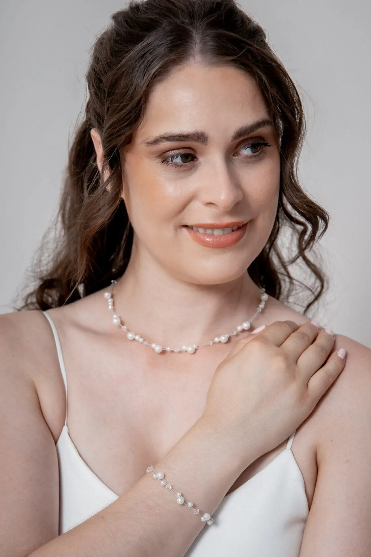 Zweireihiges Armband mit Perlenverzierung<Weise Sale